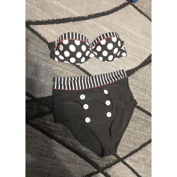 Two piece high rise swimsuit size medium - Picture 1 of 2